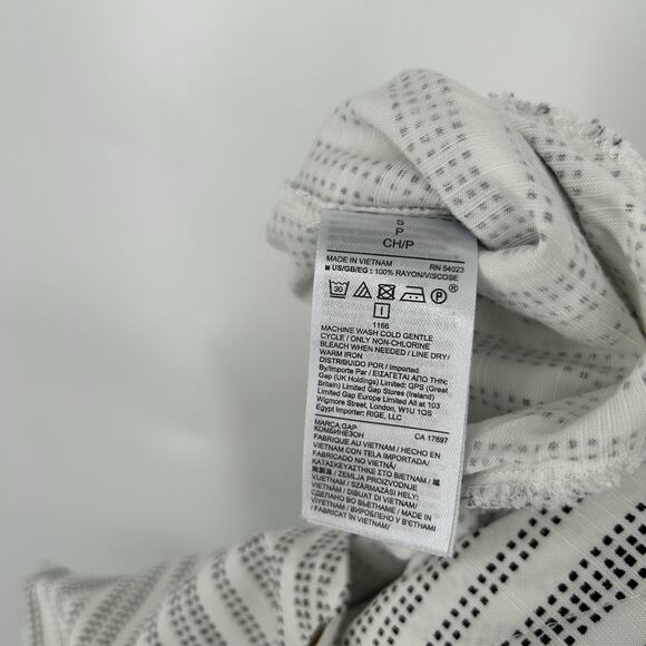 Gap Kimono Jumpsuit White Black Dots Wide Leg Short Sleeve Belted Size S - Picture 10 of 10